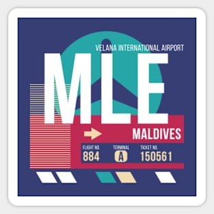 Maldives (MLE) Airport Code Baggage Tag E Sticker